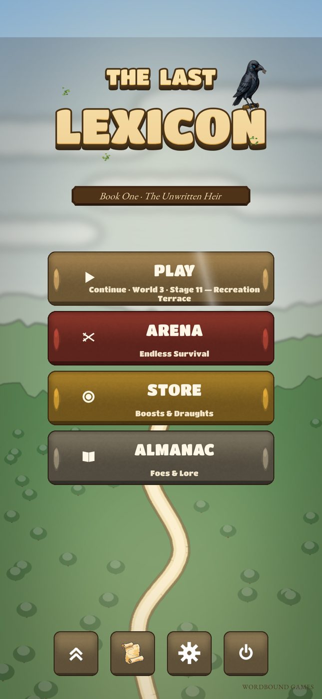 The main menu: Play, Arena, Store and Almanac.